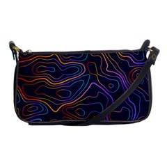 Topographic Colorful Contour Illustration Background Shoulder Clutch Bag