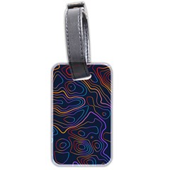 Topographic Colorful Contour Illustration Background Luggage Tag (two Sides) by Vaneshart