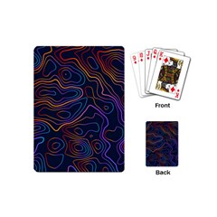 Topographic Colorful Contour Illustration Background Playing Cards Single Design (mini)