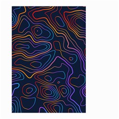 Topographic Colorful Contour Illustration Background Small Garden Flag (two Sides) by Vaneshart