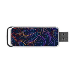 Topographic Colorful Contour Illustration Background Portable Usb Flash (two Sides) by Vaneshart