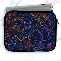 Topographic Colorful Contour Illustration Background Apple Ipad 2/3/4 Zipper Cases by Vaneshart