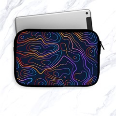 Topographic Colorful Contour Illustration Background Apple Ipad Mini Zipper Cases by Vaneshart