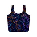 Topographic Colorful Contour Illustration Background Full Print Recycle Bag (S) Front