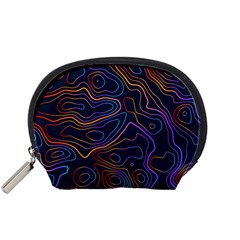 Topographic Colorful Contour Illustration Background Accessory Pouch (small) by Vaneshart