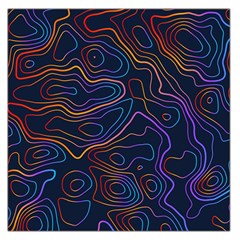 Topographic Colorful Contour Illustration Background Large Satin Scarf (square) by Vaneshart