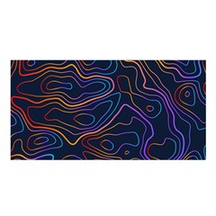 Topographic Colorful Contour Illustration Background Satin Shawl by Vaneshart