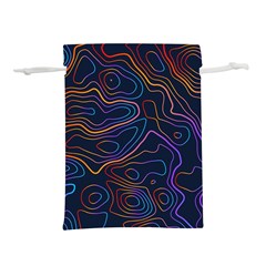 Topographic Colorful Contour Illustration Background Lightweight Drawstring Pouch (M)