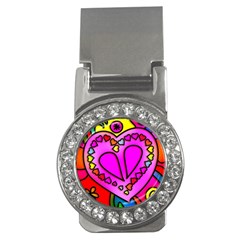 Stained Glass Love Heart Money Clips (cz)  by Vaneshart