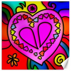 Stained Glass Love Heart Canvas 20  X 20  by Vaneshart