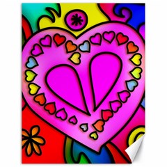 Stained Glass Love Heart Canvas 18  X 24  by Vaneshart