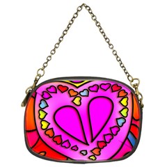 Stained Glass Love Heart Chain Purse (one Side) by Vaneshart