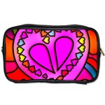 Stained Glass Love Heart Toiletries Bag (One Side) Front