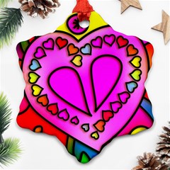 Stained Glass Love Heart Ornament (snowflake) by Vaneshart