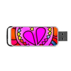 Stained Glass Love Heart Portable Usb Flash (one Side)