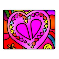 Stained Glass Love Heart Double Sided Fleece Blanket (small)  by Vaneshart