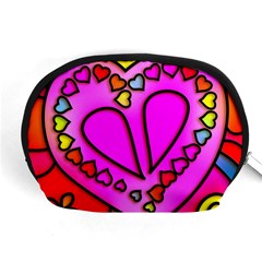 Stained Glass Love Heart Accessory Pouch (medium) by Vaneshart