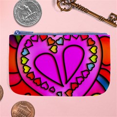 Stained Glass Love Heart Large Coin Purse by Vaneshart