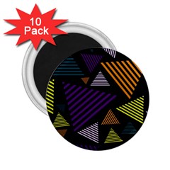 Abstract Pattern Design Various Striped Triangles Decoration 2 25  Magnets (10 Pack)  by Vaneshart