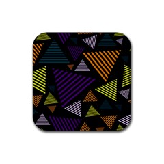 Abstract Pattern Design Various Striped Triangles Decoration Rubber Coaster (square)  by Vaneshart