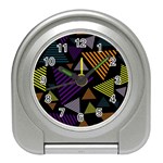 Abstract Pattern Design Various Striped Triangles Decoration Travel Alarm Clock Front