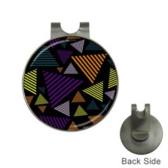 Abstract Pattern Design Various Striped Triangles Decoration Hat Clips With Golf Markers by Vaneshart