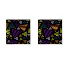 Abstract Pattern Design Various Striped Triangles Decoration Cufflinks (square) by Vaneshart