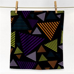 Abstract Pattern Design Various Striped Triangles Decoration Face Towel by Vaneshart