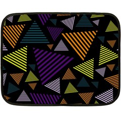 Abstract Pattern Design Various Striped Triangles Decoration Fleece Blanket (mini) by Vaneshart