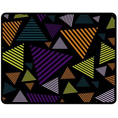 Abstract Pattern Design Various Striped Triangles Decoration Fleece Blanket (medium)  by Vaneshart