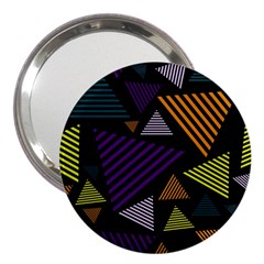 Abstract Pattern Design Various Striped Triangles Decoration 3  Handbag Mirrors by Vaneshart