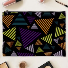 Abstract Pattern Design Various Striped Triangles Decoration Cosmetic Bag (xxxl) by Vaneshart