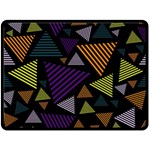 Abstract Pattern Design Various Striped Triangles Decoration Double Sided Fleece Blanket (Large)  80 x60  Blanket Front