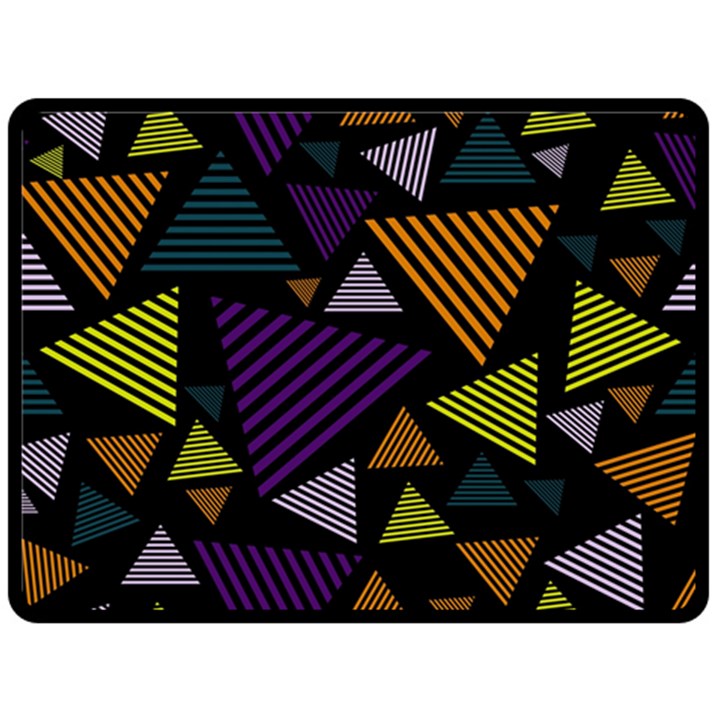 Abstract Pattern Design Various Striped Triangles Decoration Double Sided Fleece Blanket (Large) 