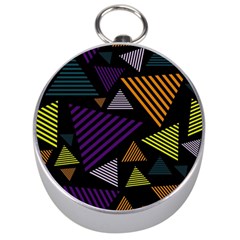 Abstract Pattern Design Various Striped Triangles Decoration Silver Compasses by Vaneshart