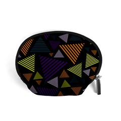 Abstract Pattern Design Various Striped Triangles Decoration Accessory Pouch (small) by Vaneshart