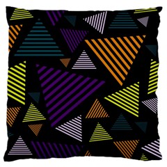 Abstract Pattern Design Various Striped Triangles Decoration Large Flano Cushion Case (two Sides)