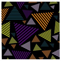 Abstract Pattern Design Various Striped Triangles Decoration Wooden Puzzle Square by Vaneshart