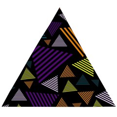 Abstract Pattern Design Various Striped Triangles Decoration Wooden Puzzle Triangle by Vaneshart