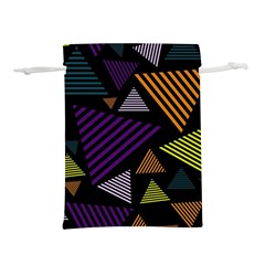 Abstract Pattern Design Various Striped Triangles Decoration Lightweight Drawstring Pouch (l) by Vaneshart