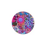 Red Flower Abstract  Golf Ball Marker Front