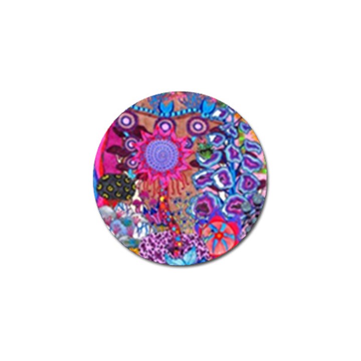 Red Flower Abstract  Golf Ball Marker