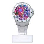 Red Flower Abstract  Plastic Nurses Watch Front