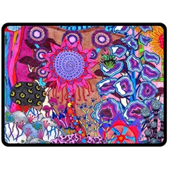 Red Flower Abstract  Double Sided Fleece Blanket (large)  by okhismakingart