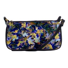 October Leaves In Blue Shoulder Clutch Bag by bloomingvinedesign