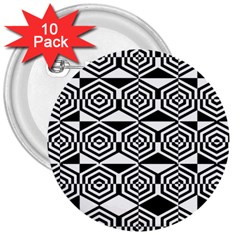 Hexagon 3  Buttons (10 Pack)  by impacteesstreetweareight