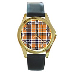 Tartans Yellow 34 Round Gold Metal Watch by impacteesstreetwearfour