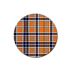 Tartans Yellow 34 Rubber Coaster (round)  by impacteesstreetwearfour