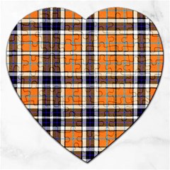 Tartans Yellow 34 Jigsaw Puzzle (heart) by impacteesstreetwearfour