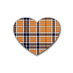 Tartans Yellow 34 Rubber Coaster (heart)  by impacteesstreetwearfour